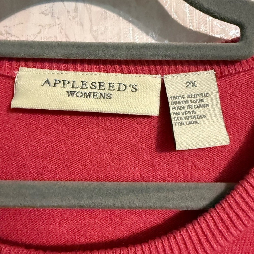 Appleseed's Soft Vibrant Pink Cozy Knit Top, Sz 2X - Picture 3 of 6